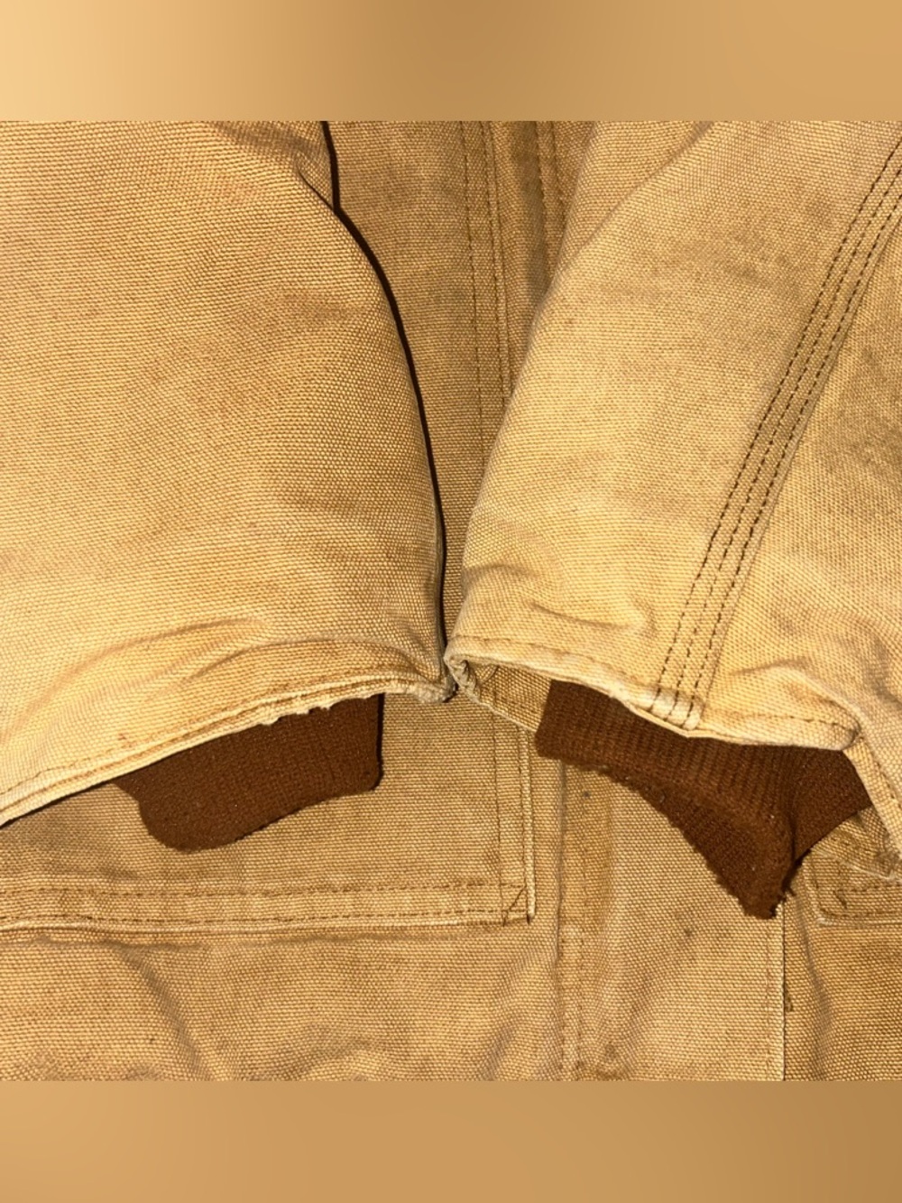 Carhartt Vintage 90s Arctic Quilt Lined Duck Jacket Tan Distressed Men’s Medium - Picture 5 of 10